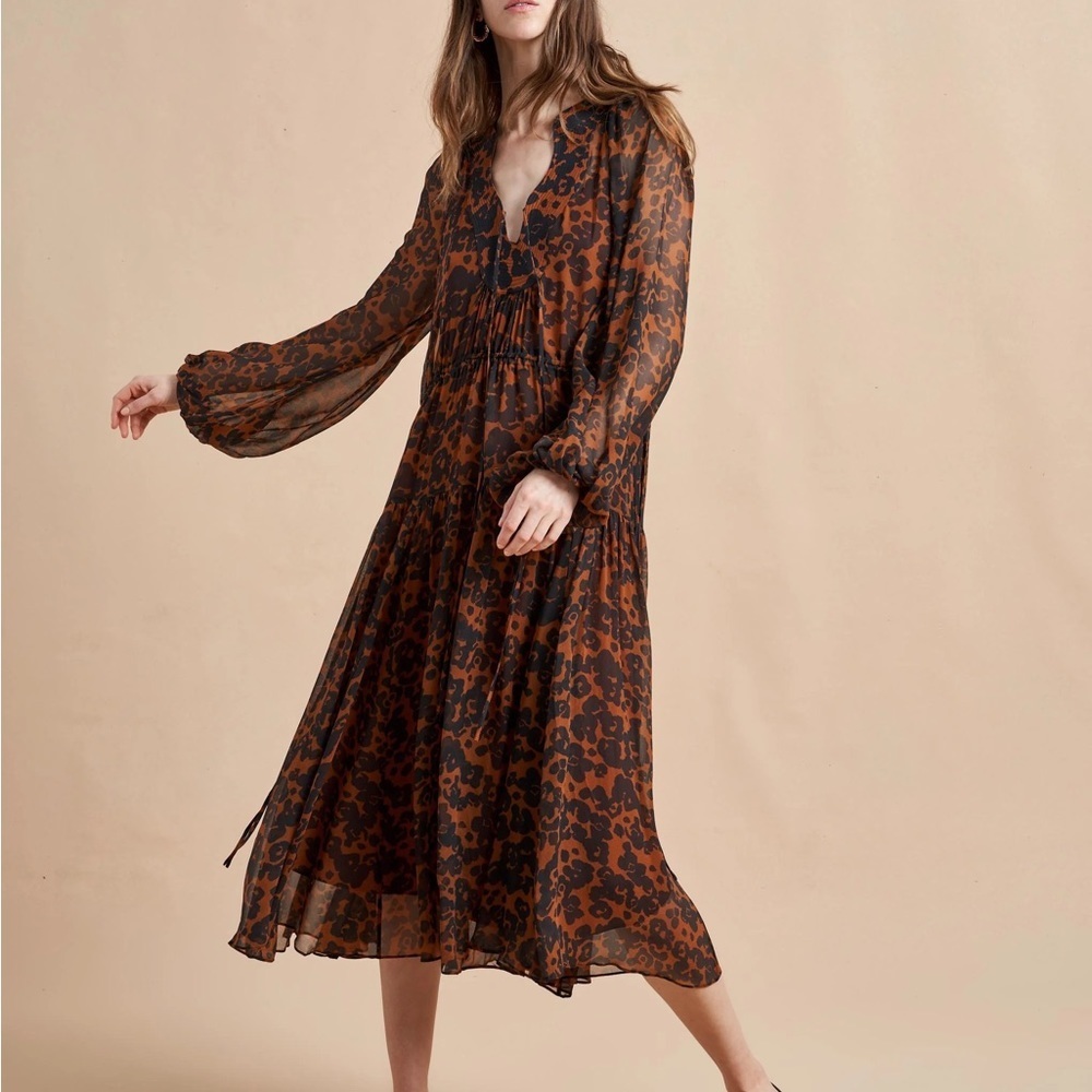 La Ligne Brown and Black Printed Maxi Dress